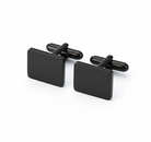 Black Classic Rectangle Cufflinks - Ozman