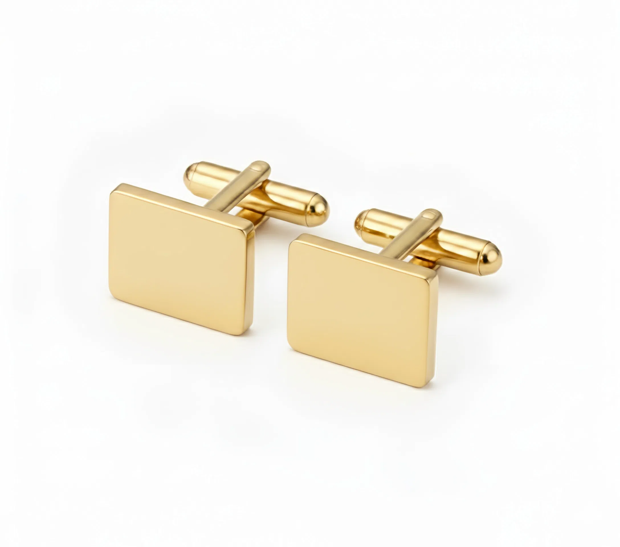 Gold Classic Rectangle Cufflinks - Ozman