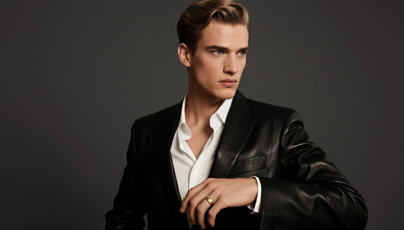 Men's 8 mm Classic 24K Gold Plated Curved Surface Tungsten Ring Display