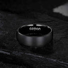 Men's 8 mm Classic Black Curved Tungsten Ring - Ozman