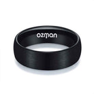 Men's 8 mm Classic Black Curved Tungsten Ring - Ozman