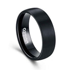 Men's 8 mm Classic Black Curved Tungsten Ring - Ozman