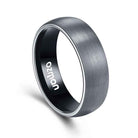 Men's 8 mm Classic Sliver Curved Tungsten Ring - Ozman