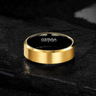 Men's 8 mm Classic 24K Gold Plated Beveled Tungsten Ring - Ozman
