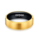 Men's 8 mm Classic 24K Gold Plated Beveled Tungsten Ring - Ozman