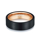 Men's Dark Night Rose Gold Inlay Tungsten Ring - Ozman