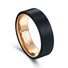 Men's Dark Night Rose Gold Inlay Tungsten Ring - Ozman