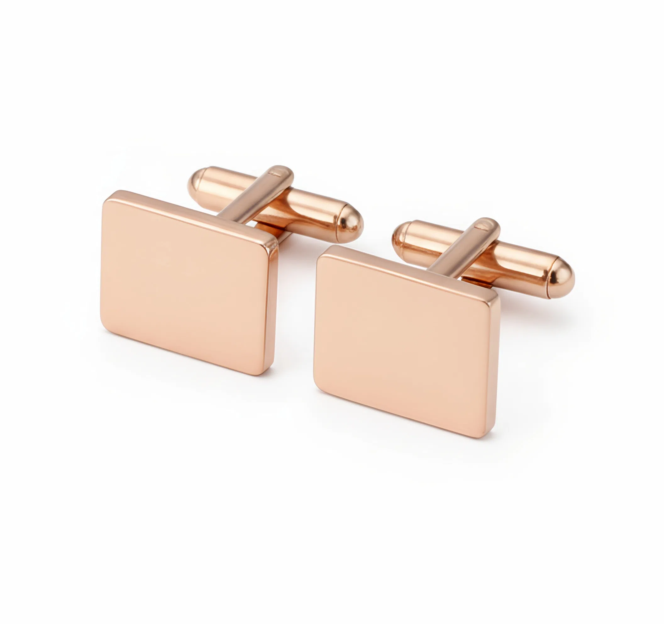 Rose Gold Classic Rectangle Cufflinks - Ozman