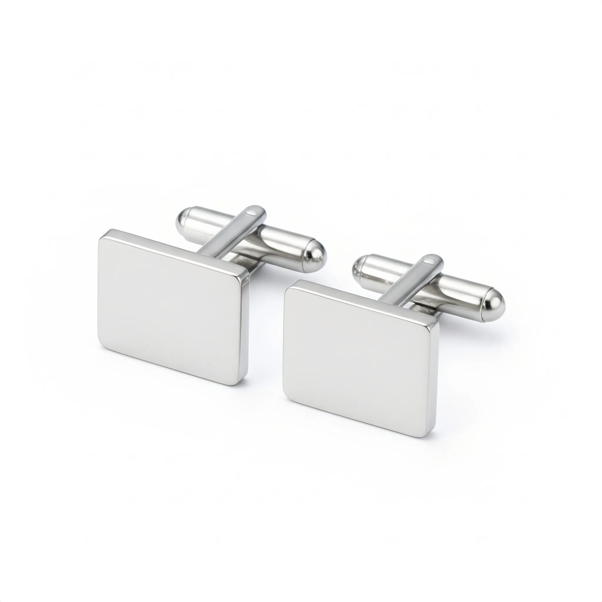 Sliver Classic Rectangle Cufflinks - Ozman
